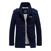 West Louis™ Long Section Fashion Trench Coat dark blue / L - West Louis