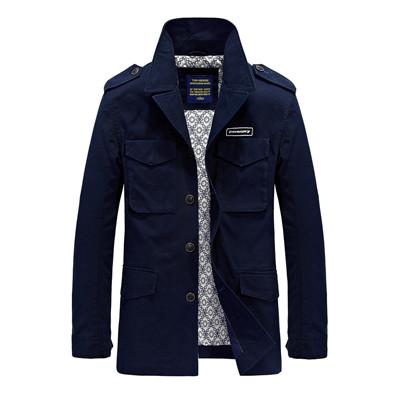 West Louis™ Long Section Fashion Trench Coat dark blue / L - West Louis