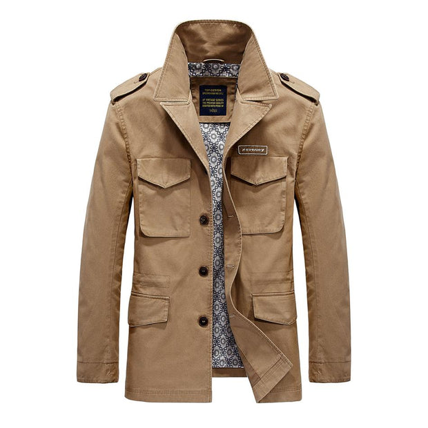 West Louis™ Long Section Fashion Trench Coat Khaki / L - West Louis