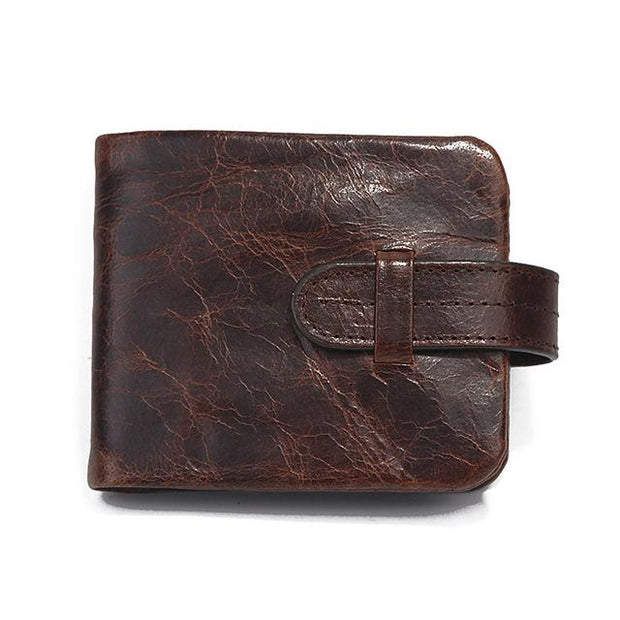 West Louis™ Leather Short Folding Wallet Brown2 - West Louis