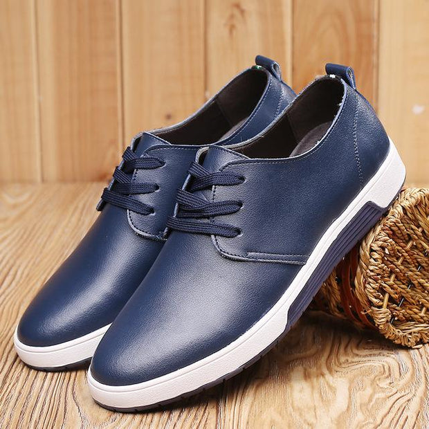 West Louis™ Casual Leather Comfortable Flat Shoes Blue / 6 - West Louis