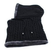 West Louis™ Winter Knitted Hat Beanie Scarf black - West Louis