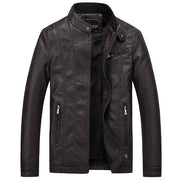 West Louis™ Top Quality PU Leather Jacket Brown / XL - West Louis