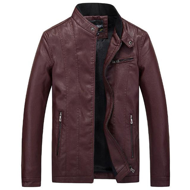 West Louis™ Top Quality PU Leather Jacket Red / XL - West Louis