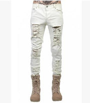 West Louis™  Hip Hop Swag Distressed Slim Jeans [ 3 colors ] White / 28 - West Louis
