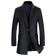 West Louis™ Business-Man Wool Long Coat Black / M - West Louis