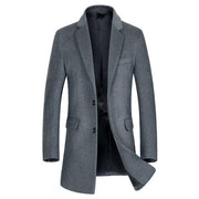 West Louis™ Business-Man Wool Long Coat Gray / M - West Louis