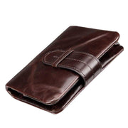 West Louis™ Retro Oil Wax Leather Short Wallet  - West Louis