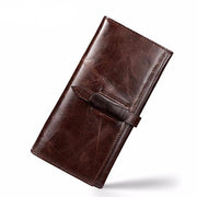 West Louis™ High-grade Leather Long Wallet Brown - West Louis