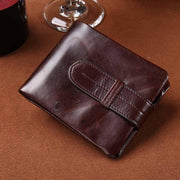 West Louis™  Oil Wax Genuine Leather Wallet  - West Louis
