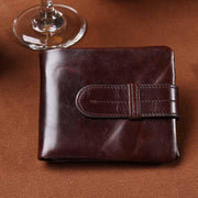 West Louis™  Oil Wax Genuine Leather Wallet  - West Louis