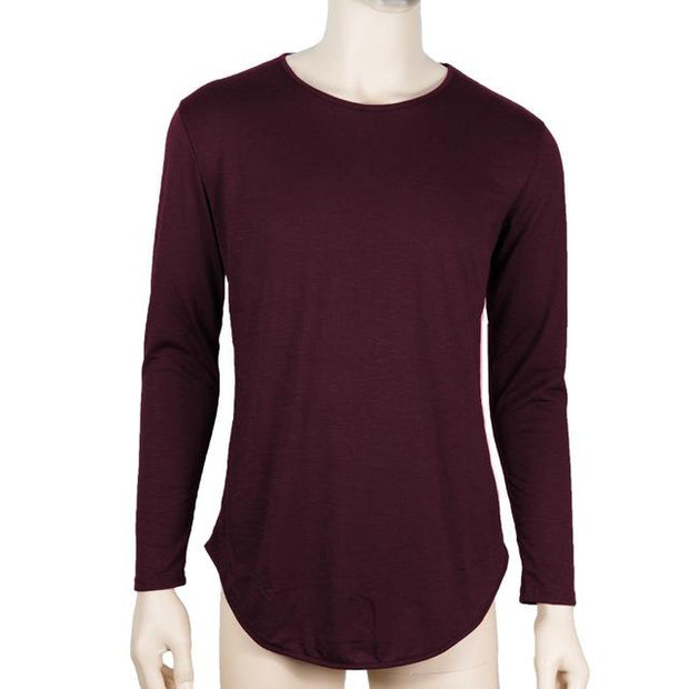 West Louis™ Fashion Elastic Soft Long Sleeve T Shirts Wine red / XL - West Louis