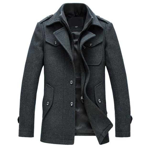West Louis™ Wool Winter Warm Outerwear Coat Gray / L - West Louis