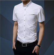 West Louis™ Short Sleeve Slim Fit Cotton Shirt White / M - West Louis