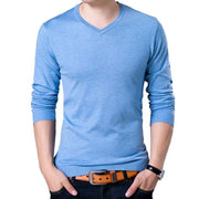 West Louis™ V-Neck Thin Sweater Pullover Sky Blue / M - West Louis