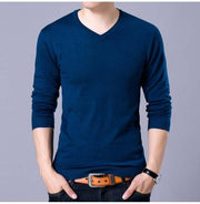West Louis™ V-Neck Thin Sweater Pullover Navy Blue / M - West Louis