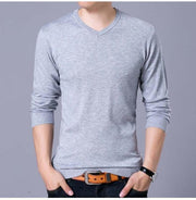 West Louis™ V-Neck Thin Sweater Pullover Gray / M - West Louis