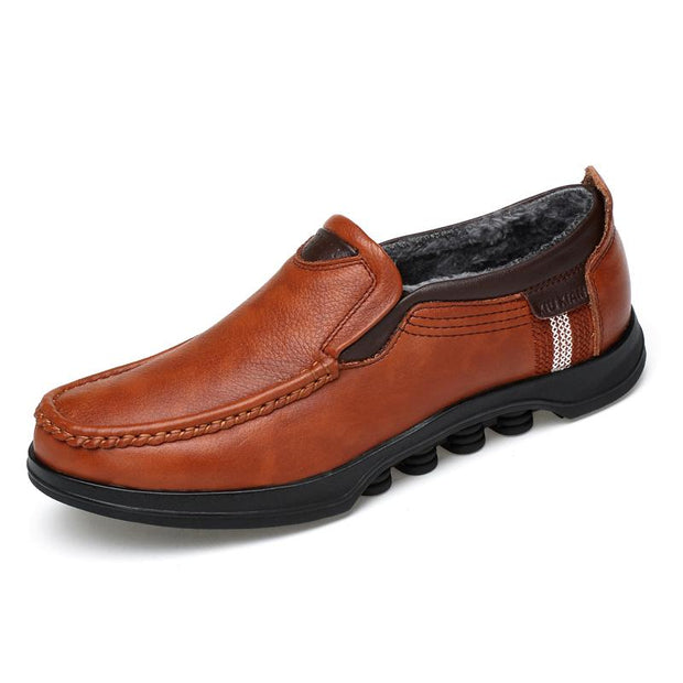 West Louis™ Warm Fur Formal Business Leather Shoes  - West Louis