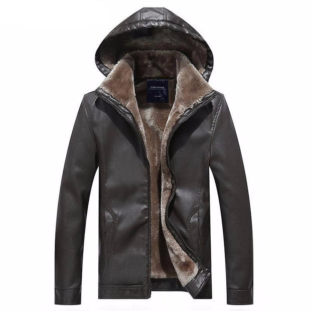 West Louis™ Detachable Slim Fashion Leather Jacket Gray / M - West Louis