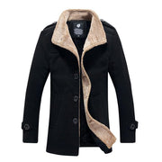 West Louis™ Lambswool Stand Collar Peacoat Black / M - West Louis