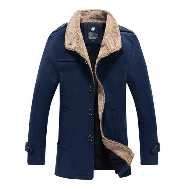 West Louis™ Lambswool Stand Collar Peacoat navy blue / M - West Louis
