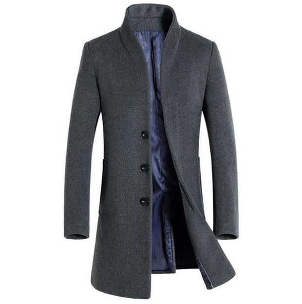 West Louis™ Formal Woolen Business-man Overcoat gray / M - West Louis