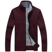 West Louis™ Velvet Cashmere Sweater Cardigan Red / M - West Louis