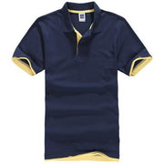 West Louis™ Designer Solid Cotton Polo Shirt [ 15 Colors ] Navy2 / L - West Louis