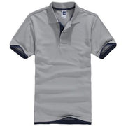 West Louis™ Designer Solid Cotton Polo Shirt [ 15 Colors ] Gray / L - West Louis