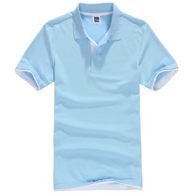 West Louis™ Designer Solid Cotton Polo Shirt [ 15 Colors ] Light blue / L - West Louis