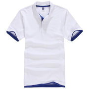 West Louis™ Designer Solid Cotton Polo Shirt [ 15 Colors ] White / L - West Louis