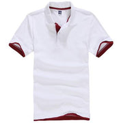 West Louis™ Designer Solid Cotton Polo Shirt [ 15 Colors ] White3 / L - West Louis