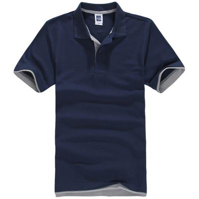 West Louis™ Designer Solid Cotton Polo Shirt [ 15 Colors ] Navy / L - West Louis