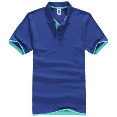 West Louis™ Designer Solid Cotton Polo Shirt [ 15 Colors ] Blue / L - West Louis