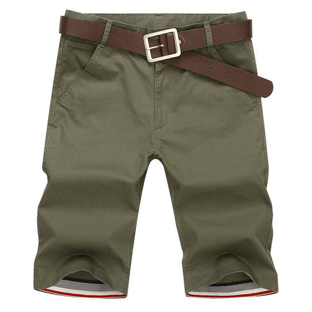 West Louis™ Casual Cotton Slim Shorts AmryGreen / 28 - West Louis