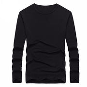 West Louis™ Cotton Solid Color Long Sleeved T Shirt Black / XS - West Louis