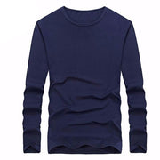 West Louis™ Cotton Solid Color Long Sleeved T Shirt Blue / XS - West Louis