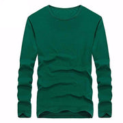 West Louis™ Cotton Solid Color Long Sleeved T Shirt Green / XS - West Louis