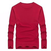 West Louis™ Cotton Solid Color Long Sleeved T Shirt Red / XS - West Louis