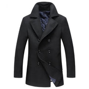 West Louis™ Slim Long Section Business Overcoat black / XL - West Louis