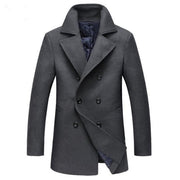 West Louis™ Slim Long Section Business Overcoat gray / XL - West Louis