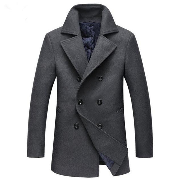 West Louis™ Slim Long Section Business Overcoat gray / XL - West Louis