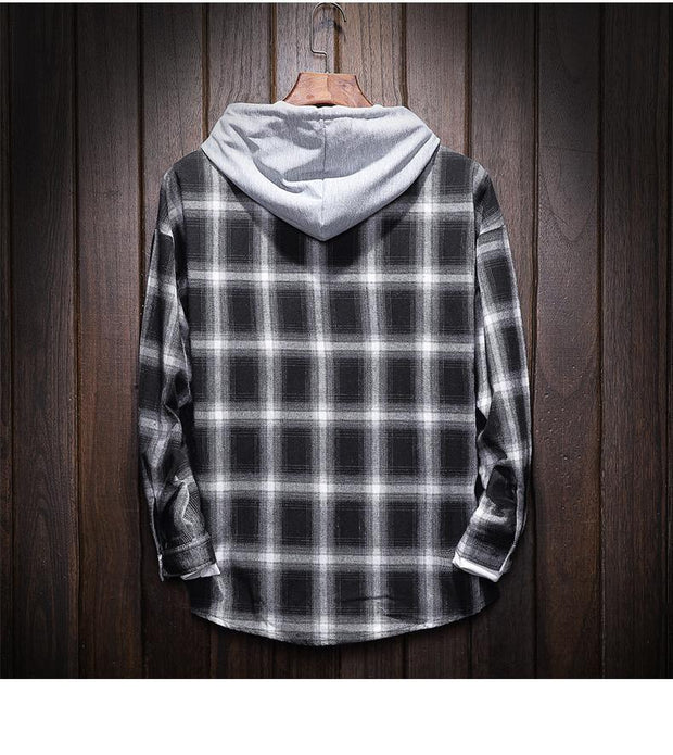 West Louis™ Plaid Casual Hooded Shirt  - West Louis