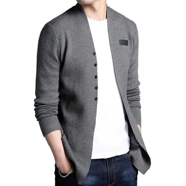 West Louis™ Middle-Long Length Solid Cardigan  - West Louis