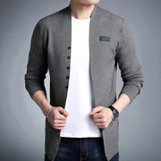 West Louis™ Middle-Long Length Solid Cardigan  - West Louis