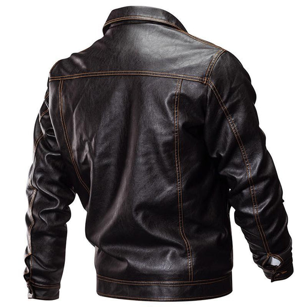 West Louis™ PU Leather Tactical Army Bomber Jacket