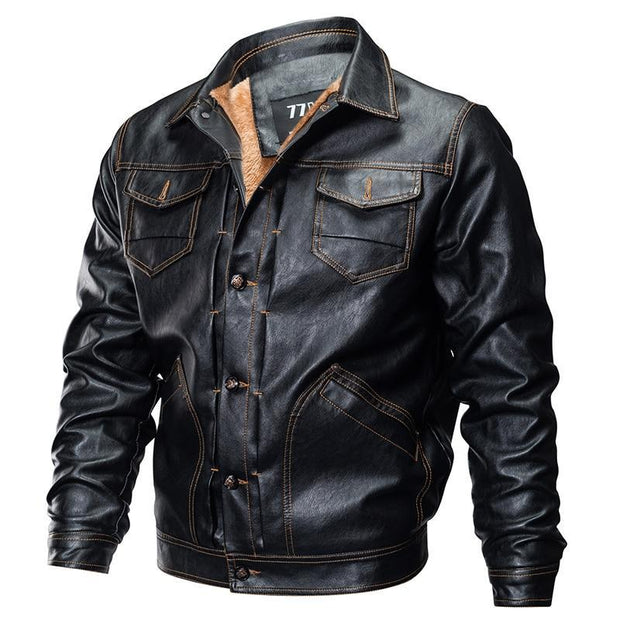 West Louis™ PU Leather Tactical Army Bomber Jacket