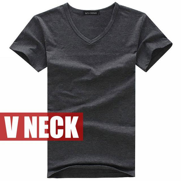 West Louis™ V-neck Cotton T-Shirt Dark Gray / S - West Louis