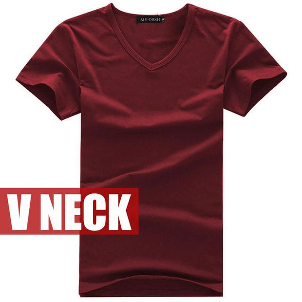 West Louis™ V-neck Cotton T-Shirt Red / S - West Louis