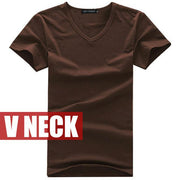 West Louis™ V-neck Cotton T-Shirt Coffee / S - West Louis